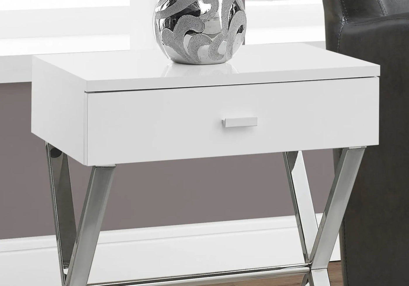 Accent Side X Table, Storage Drawer, Contemporary & Modern by Unique Piece Furniture