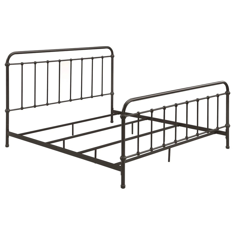 Livingston Metal Eastern King Open Frame Bed Dark Bronze by Unique Piece Furniture