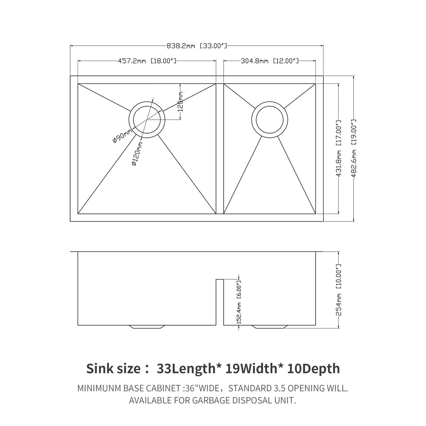 Modern Double Bowl Undermount Kitchen Sink 50 / 50 Design Stainless Steel by HouseOfZazla