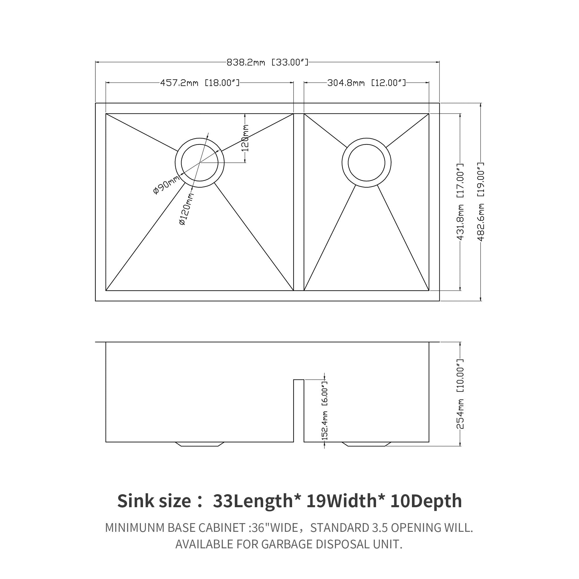 Modern Double Bowl Undermount Kitchen Sink 50 / 50 Design Stainless Steel by HouseOfZazla