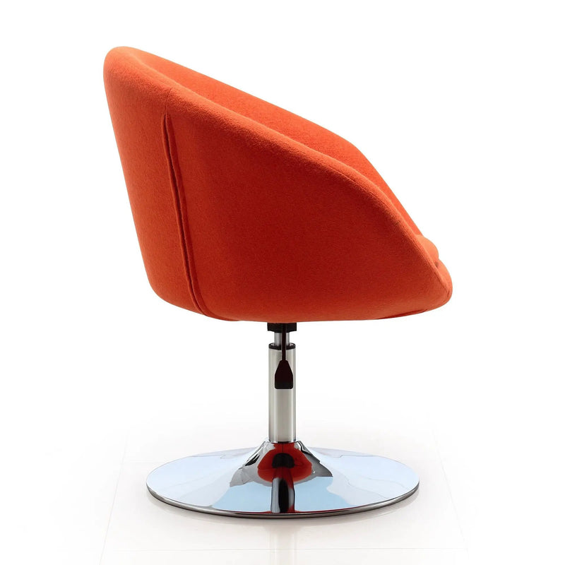 Upholstered Swivel Lounge Chair & Adjustable Height - Orange by HouseOfZazla