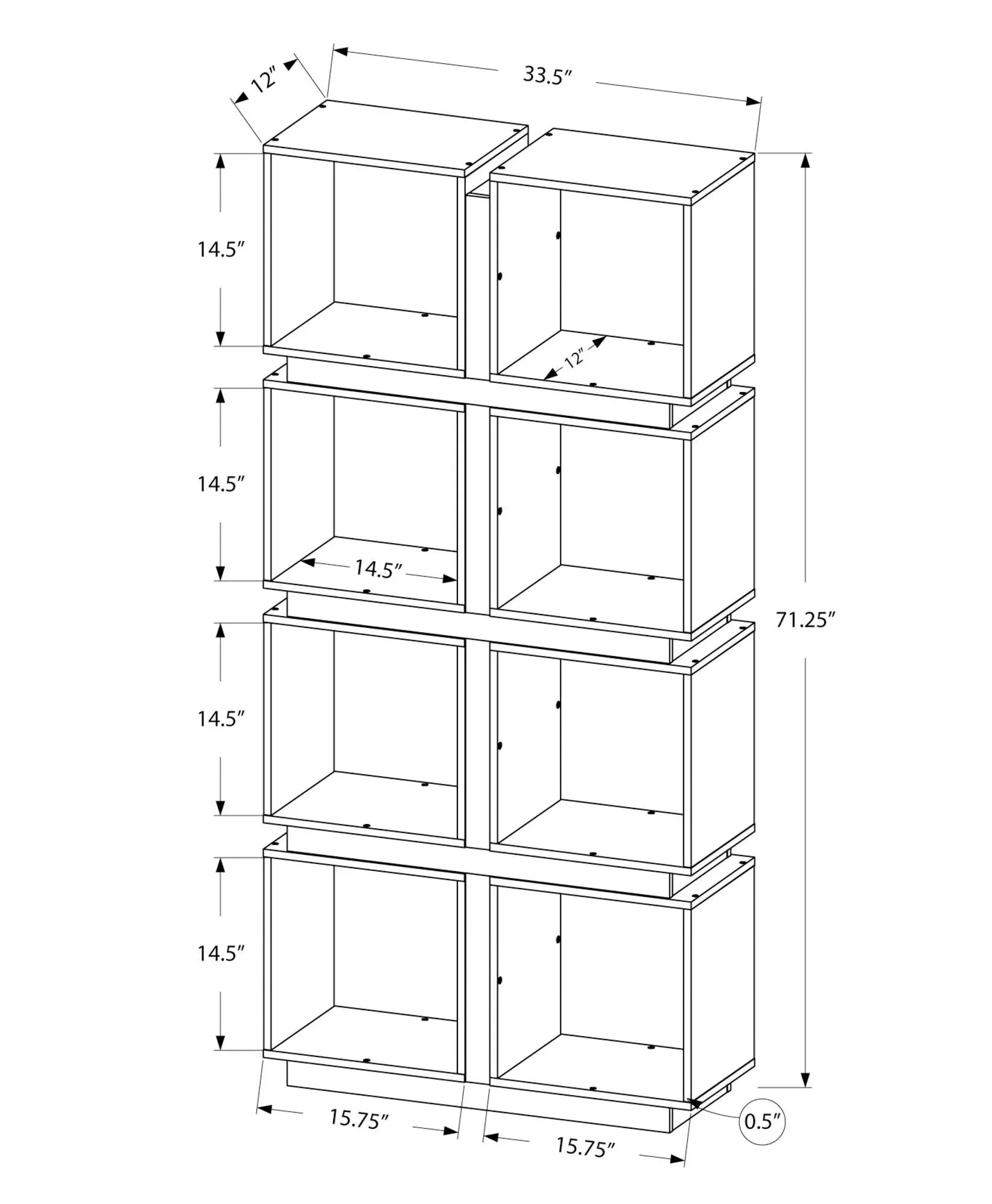 Contemporary 5-Tier White Bookshelf by HouseOfZazla