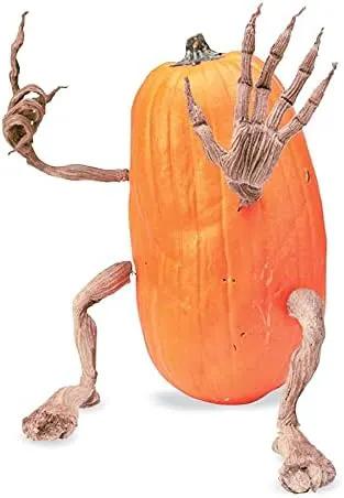 Plow & Hearth Set of 4 Bendable Pumpkin Arms and Legs | Create Whimsical Halloween Decor | Spooky Vine Design | Includes 2 arms and 2 Legs, Iron, Orange by GreenHaven Gardens