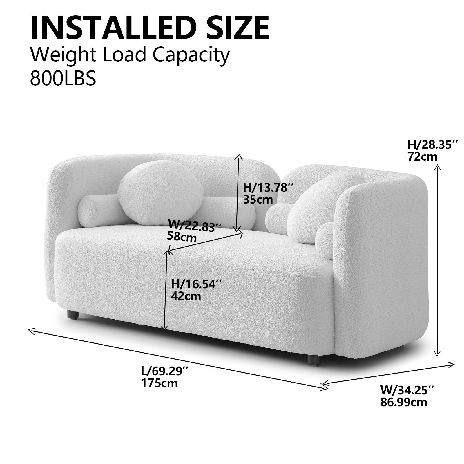 2 Seater Sofa Couch For Living Room - Light Beige by HouseOfZazla