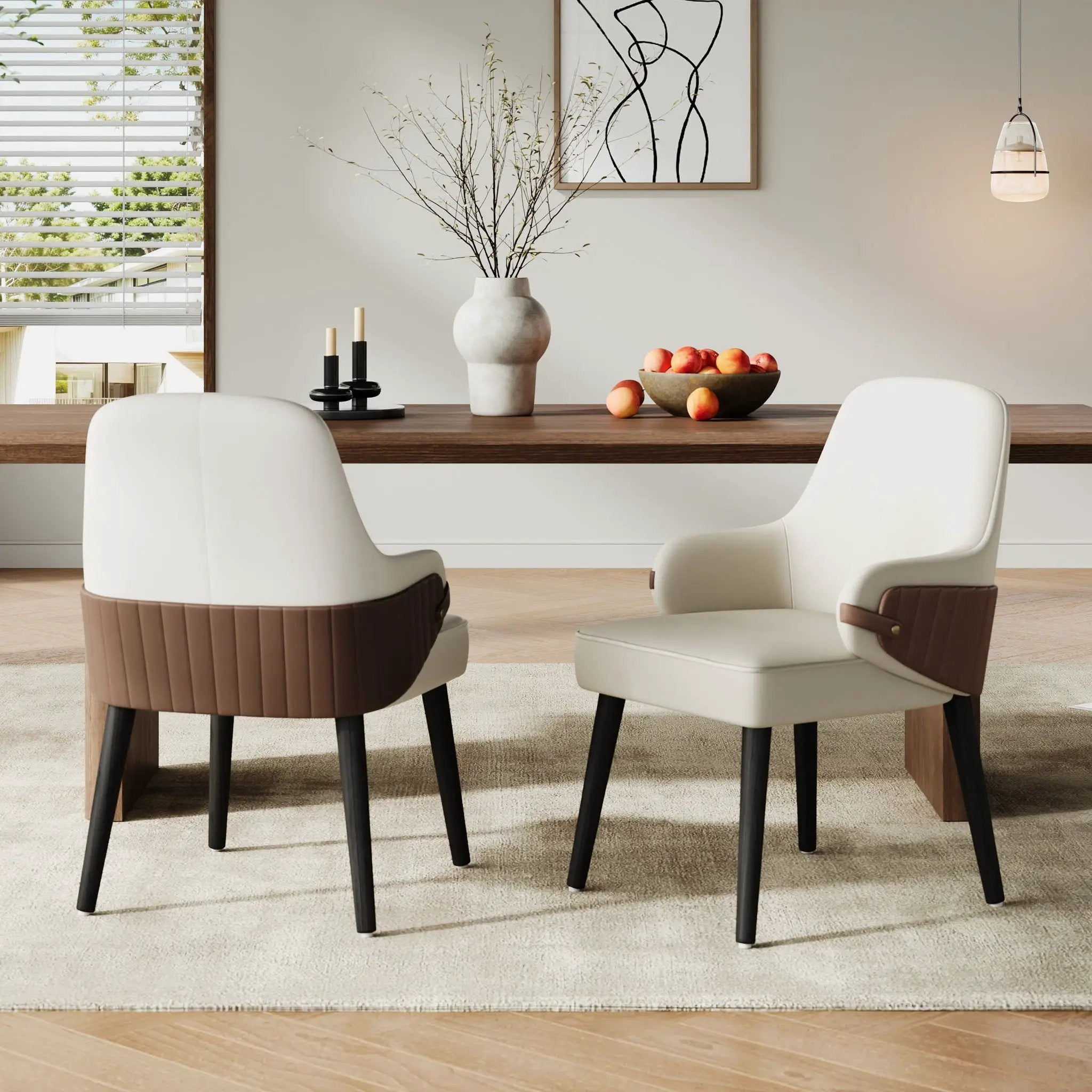 Indoor Dining Chair (Set of 2) - Beige / Brown by HouseOfZazla