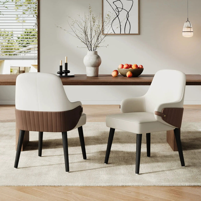 Indoor Dining Chair (Set of 2) - Beige / Brown by HouseOfZazla
