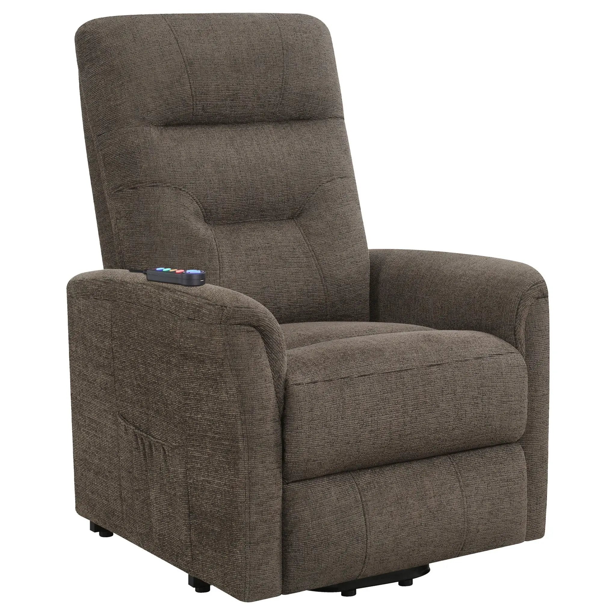Parker - Upholstered Power Massage Chair With Heat And Massage Functions - Brown by HouseOfZazla