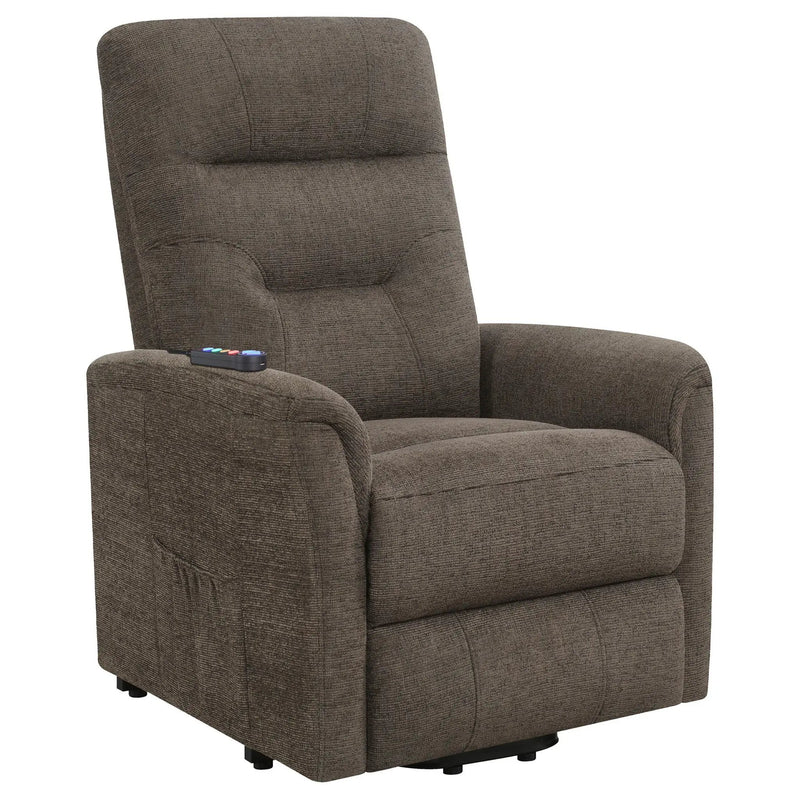 Parker - Upholstered Power Massage Chair With Heat And Massage Functions - Brown by HouseOfZazla