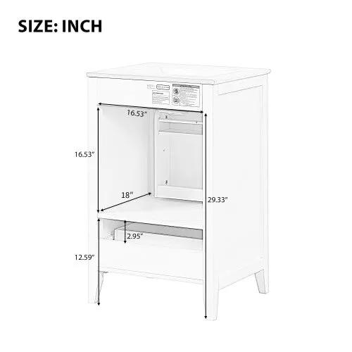 20" Bathroom Vanity with Sink, Storage Rack, and Soft Closing Door - Grey by HouseOfZazla