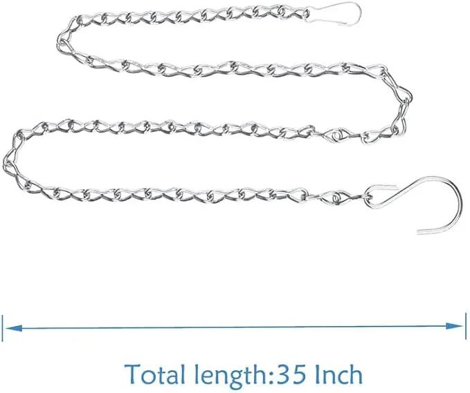 4 Pack 35 Inch Silver Hanging Chain for Hanging Bird Feeders, Bird Houses, Planters, Baskets, Birdbaths, Lanterns, Wind Chimes, Billboards, Signs and Ornaments by GreenHaven Gardens