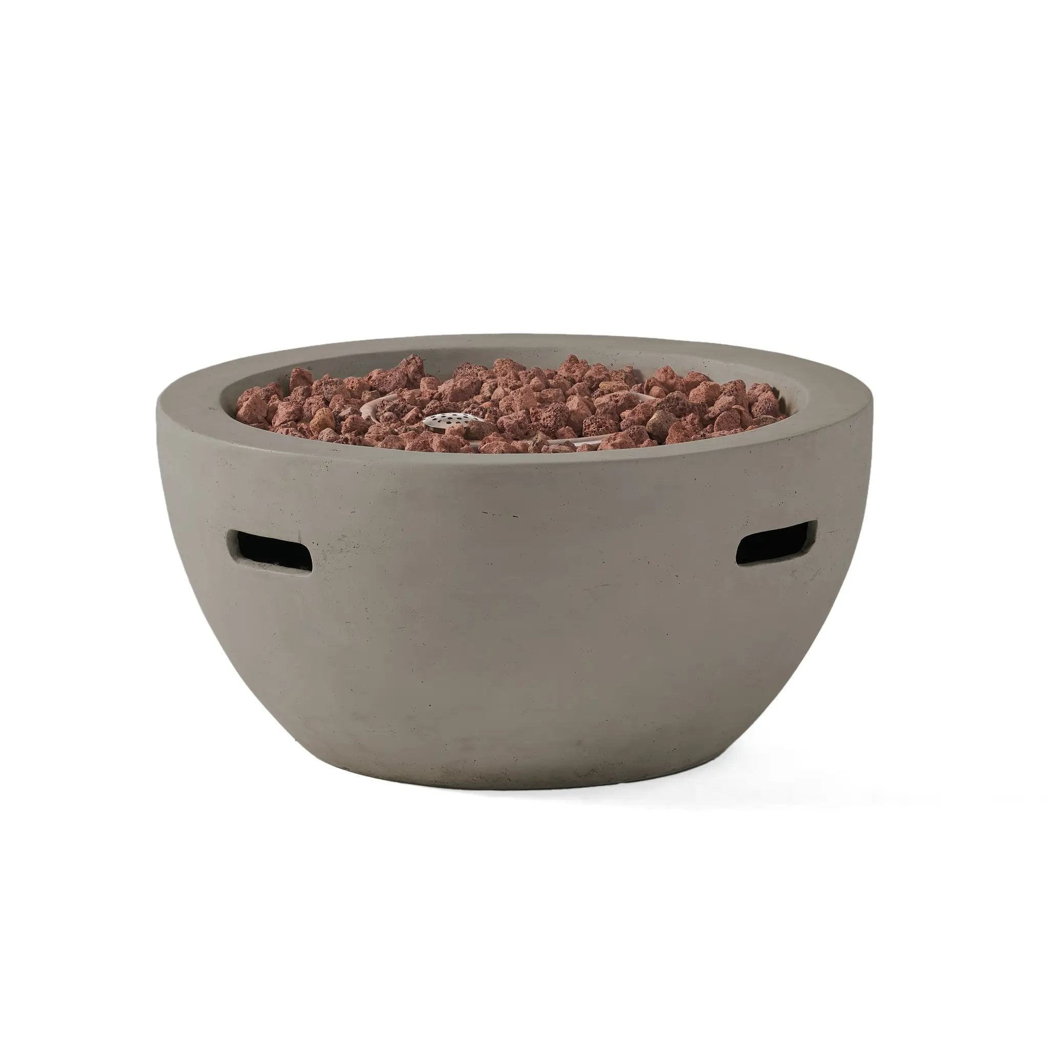 27' Bowl Shaped MGO 40,000 BTU Propane Fire Pit, Light Grey (Tank Cover not Included) by HouseOfZazla