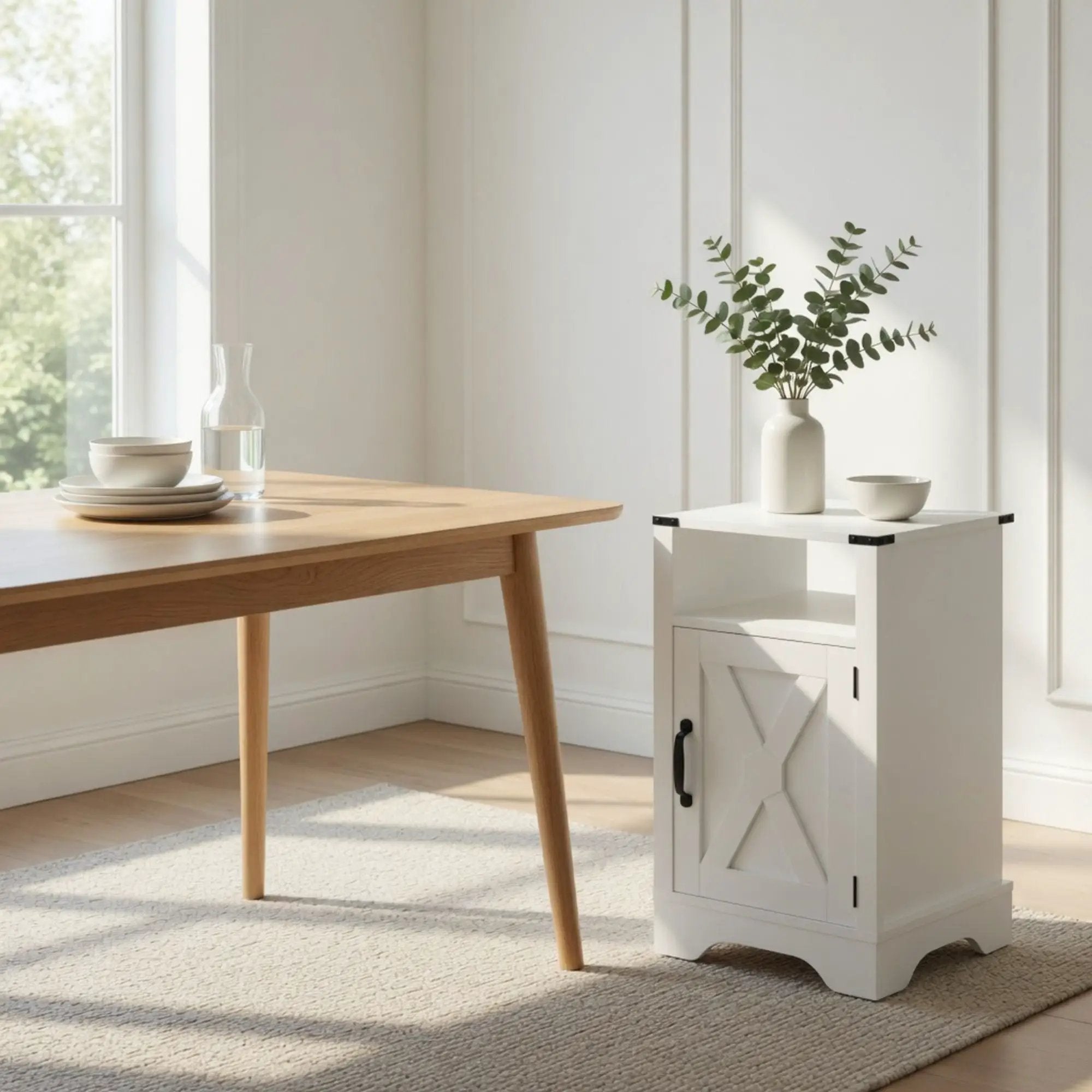Farmhouse Nightstand, Charging Station & Storage by HouseOfZazla