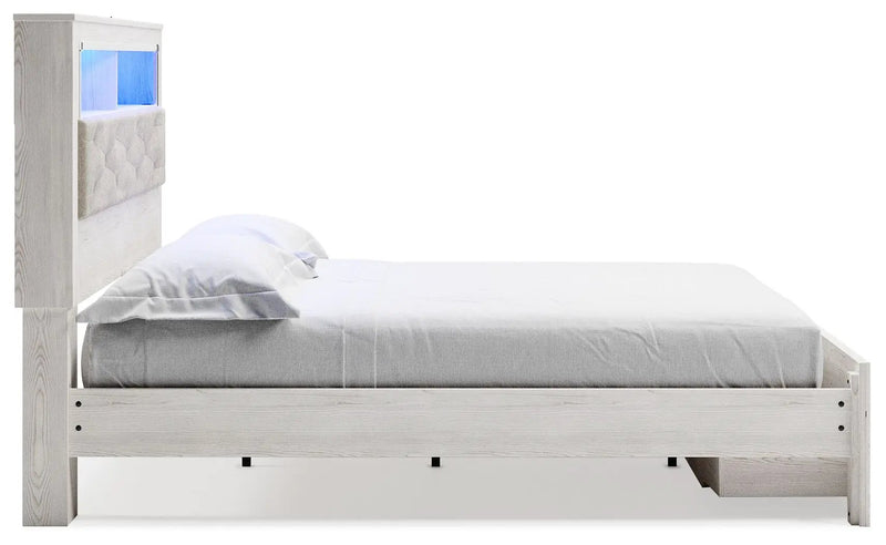 Altyra - King Upholstered Bookcase Bed With Storage - White by Unique Piece Furniture
