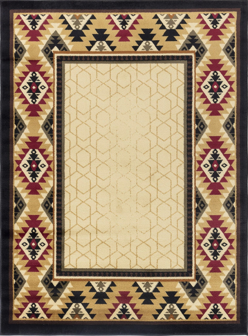 Tribes - 5'3" X 7'3" Polypropylene, Southwest Area Rug - Cream by HouseOfZazla
