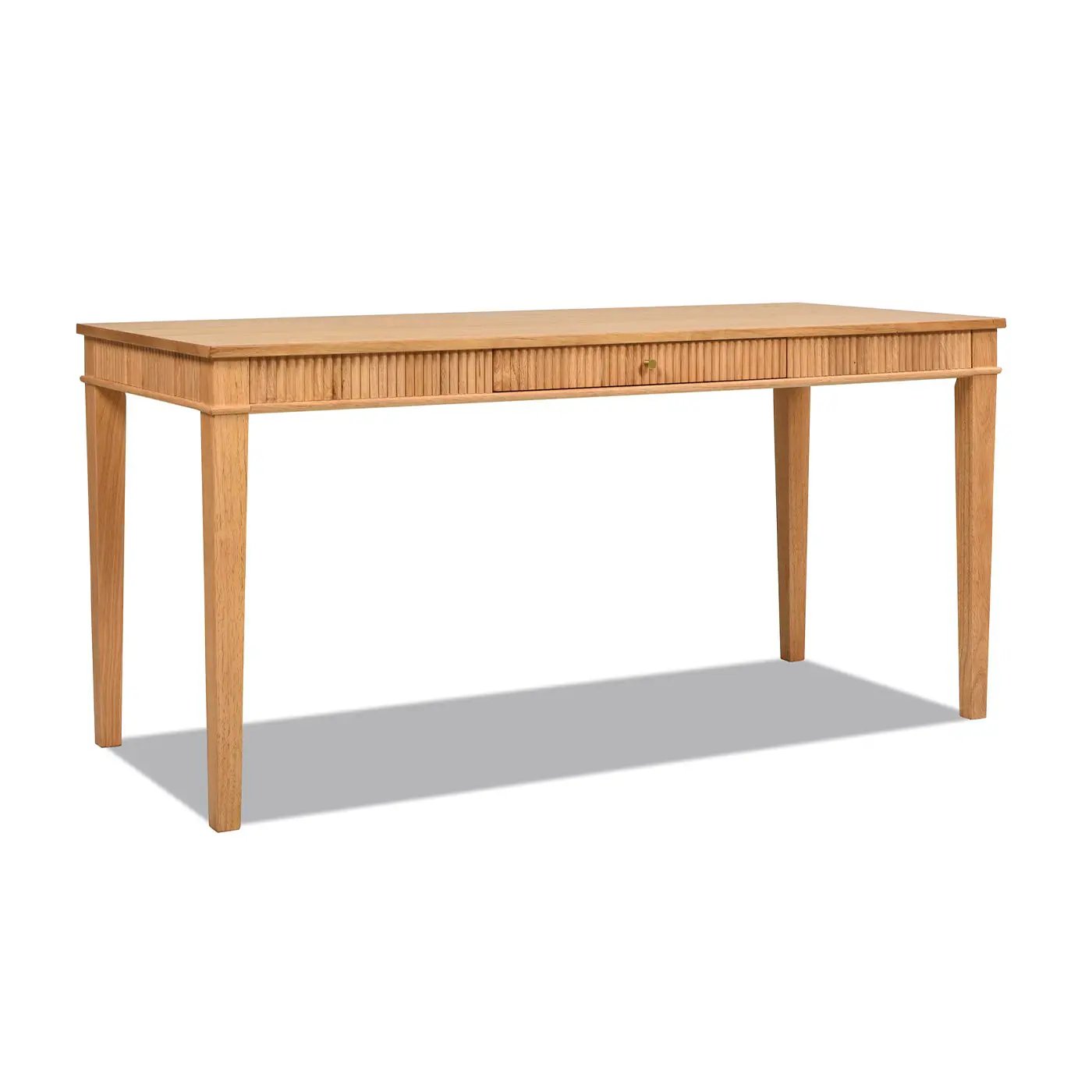 Dumont - Modern Farmhouse 1 Drawer Fluted Home Office Writing Desk - Natural Blonde by HouseOfZazla