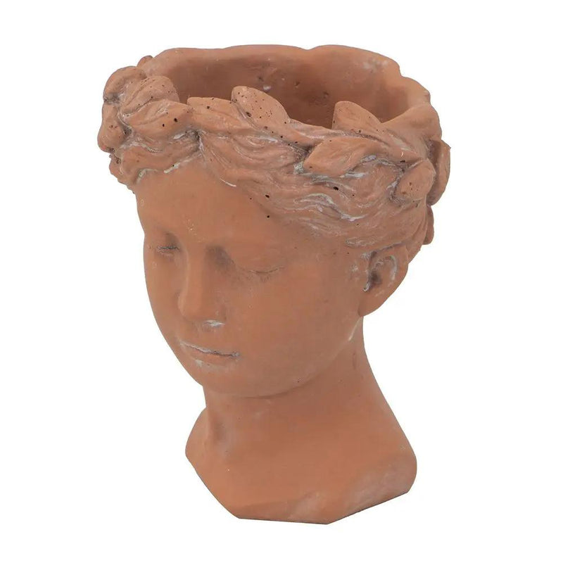 D6X9" Visage Head Bust Planter - Brown by HouseOfZazla