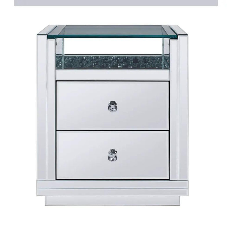 Nysa - 20" X 14" Accent Table - Mirrored & Faux Crystals by Unique Piece Furniture