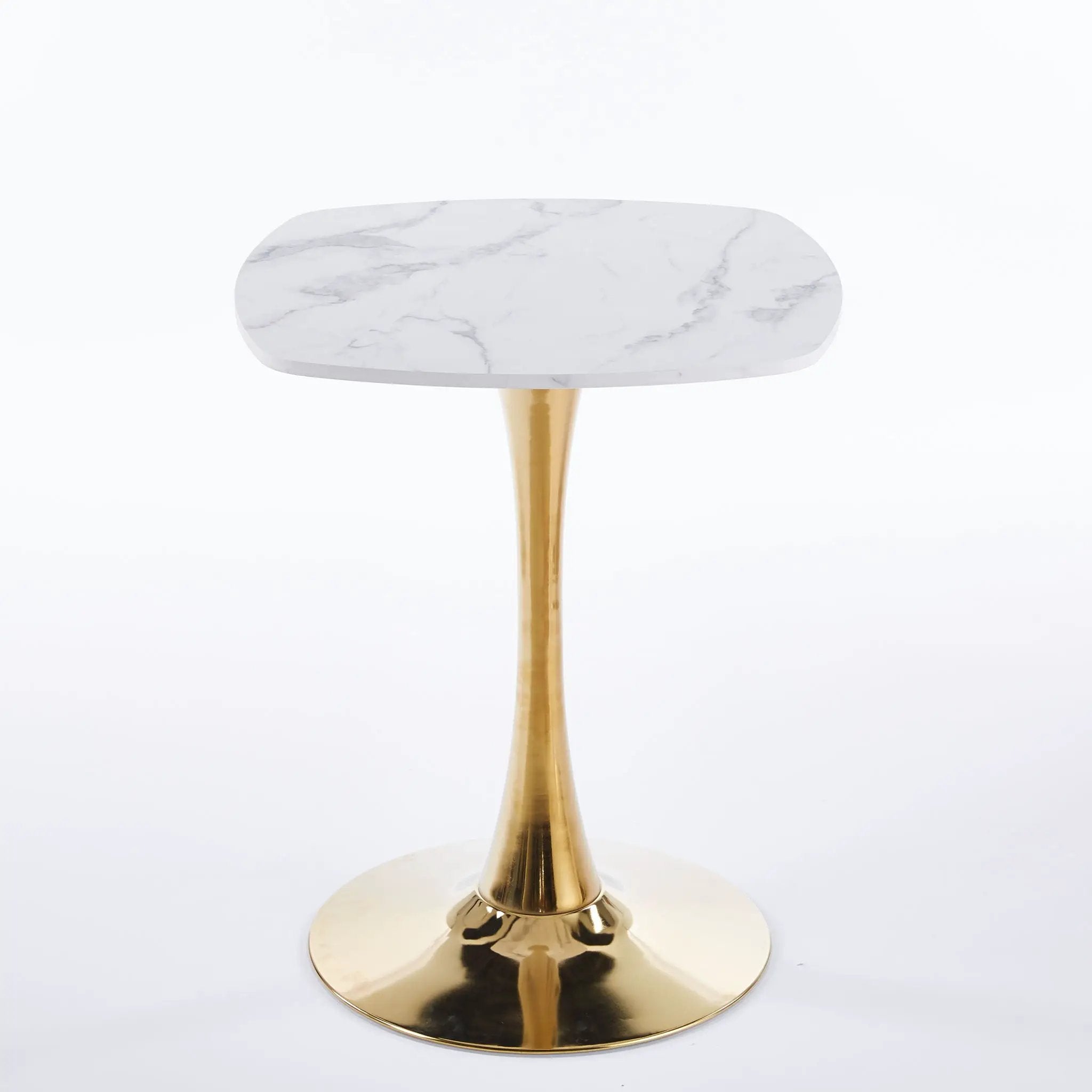 Square Tulip Dining Table For 2 - 4 People - Golden / White by Unique Piece Furniture