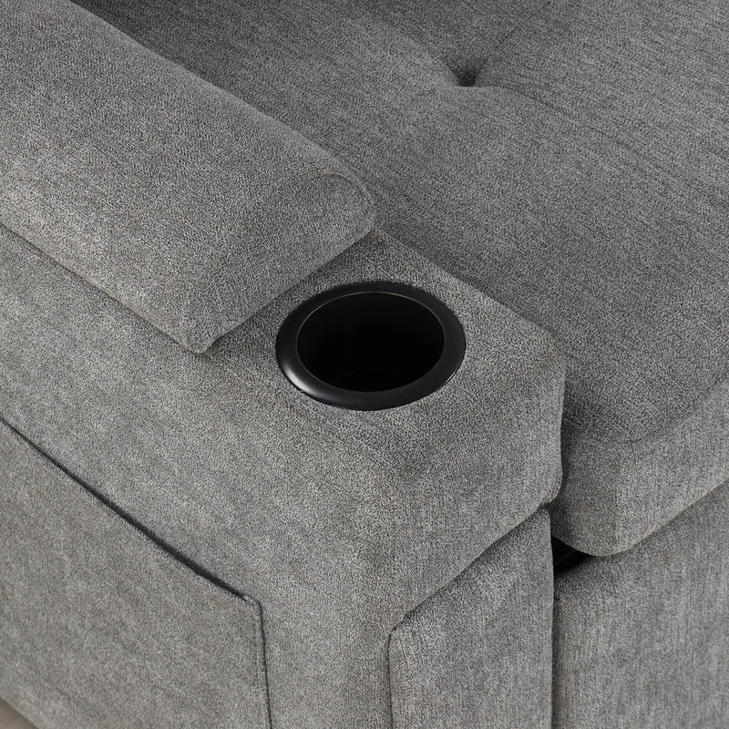 Convertible L Shaped Sofa Couch With Storage, Cup Holders, USB Ports