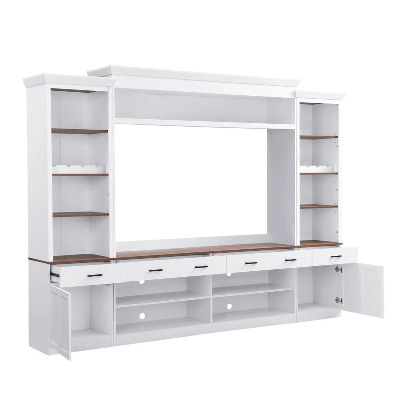 Farmhouse 4-Piece Entertainment Center with Bookshelf for TVs Up to 70" by HouseOfZazla