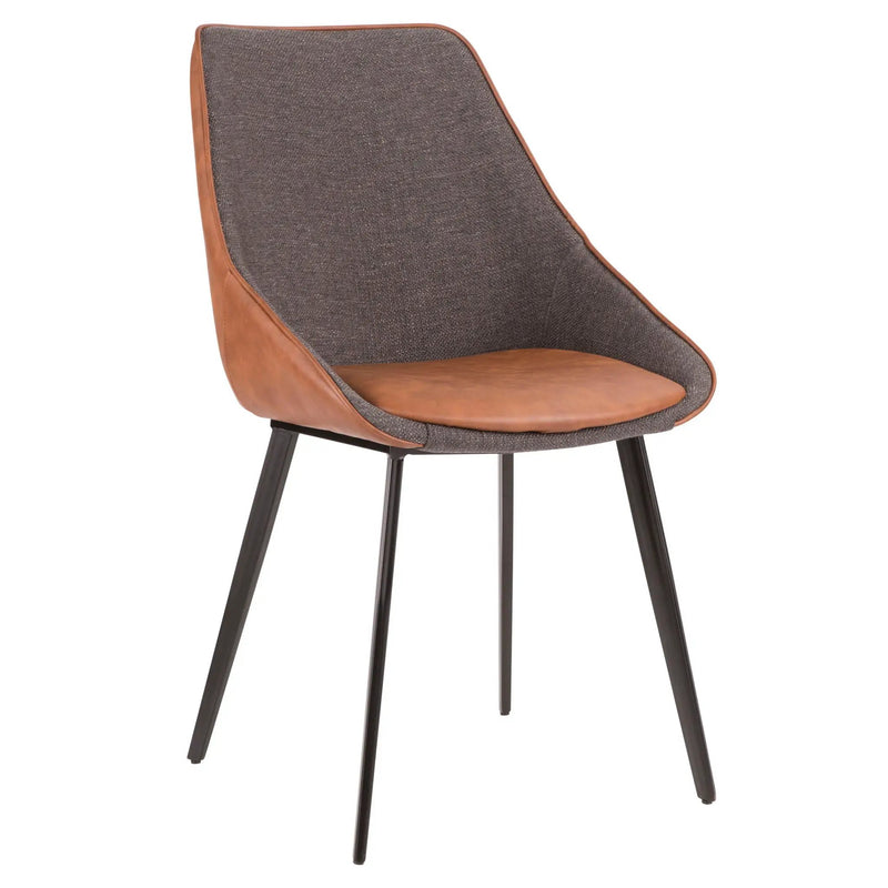 Marche - Contemporary Two Tone Chair (Set of 2) - Brown / Gray by HouseOfZazla
