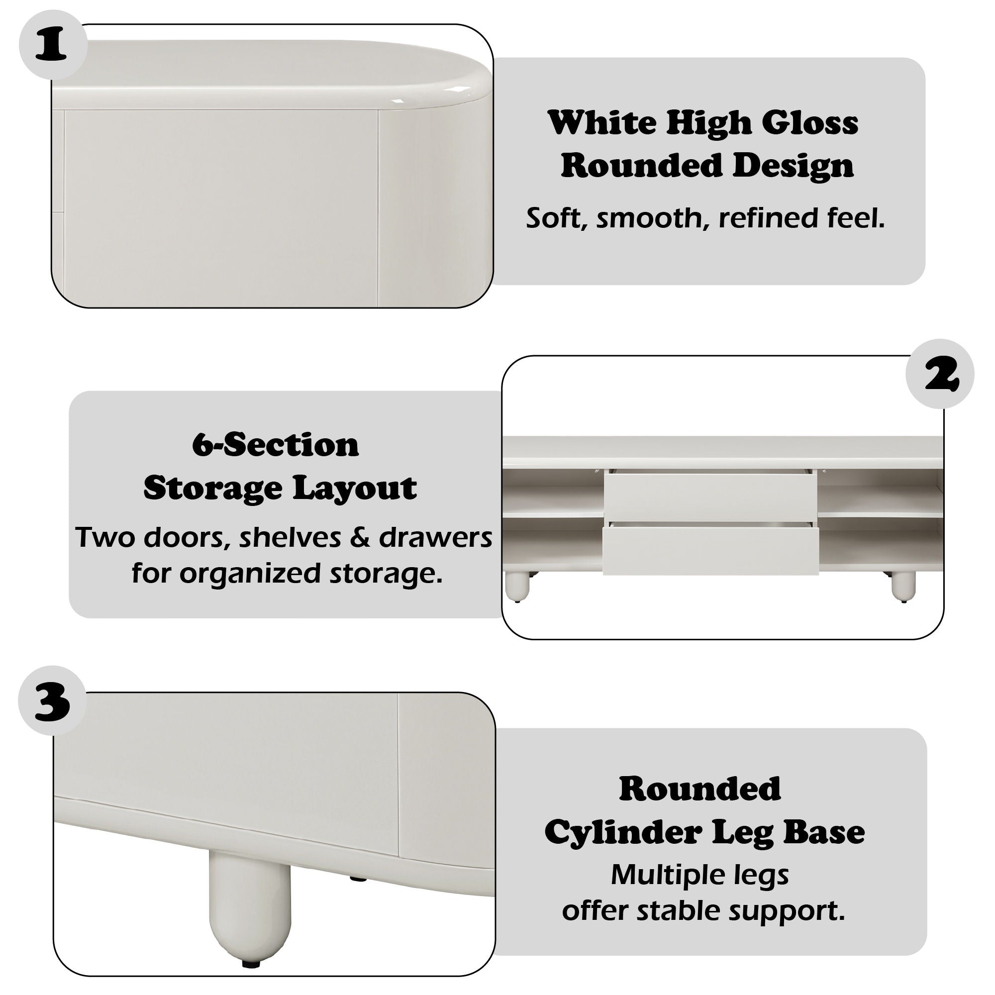Keely - TV Stand - Gloss White by HouseOfZazla