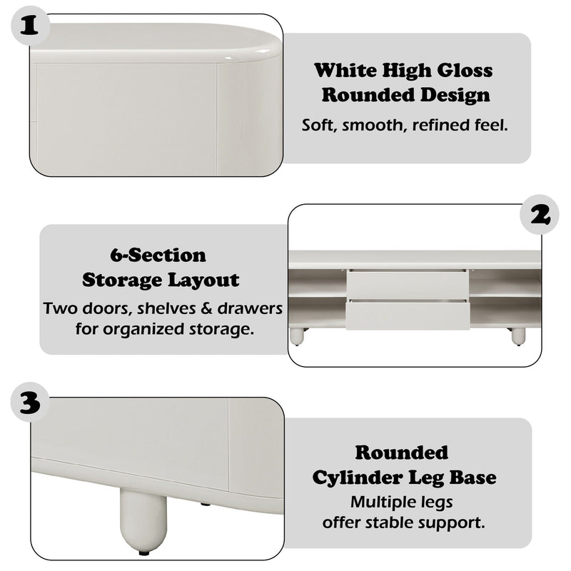 Keely - TV Stand - Gloss White by HouseOfZazla