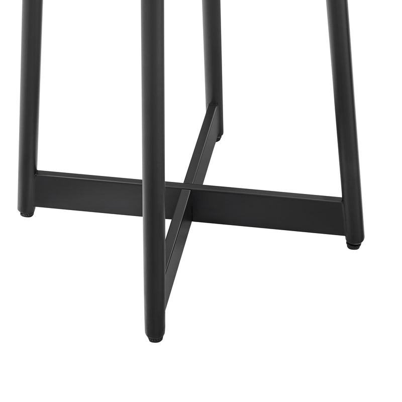 Ranlo - Round Accent Table With Geometric Legs - Black by HouseOfZazla