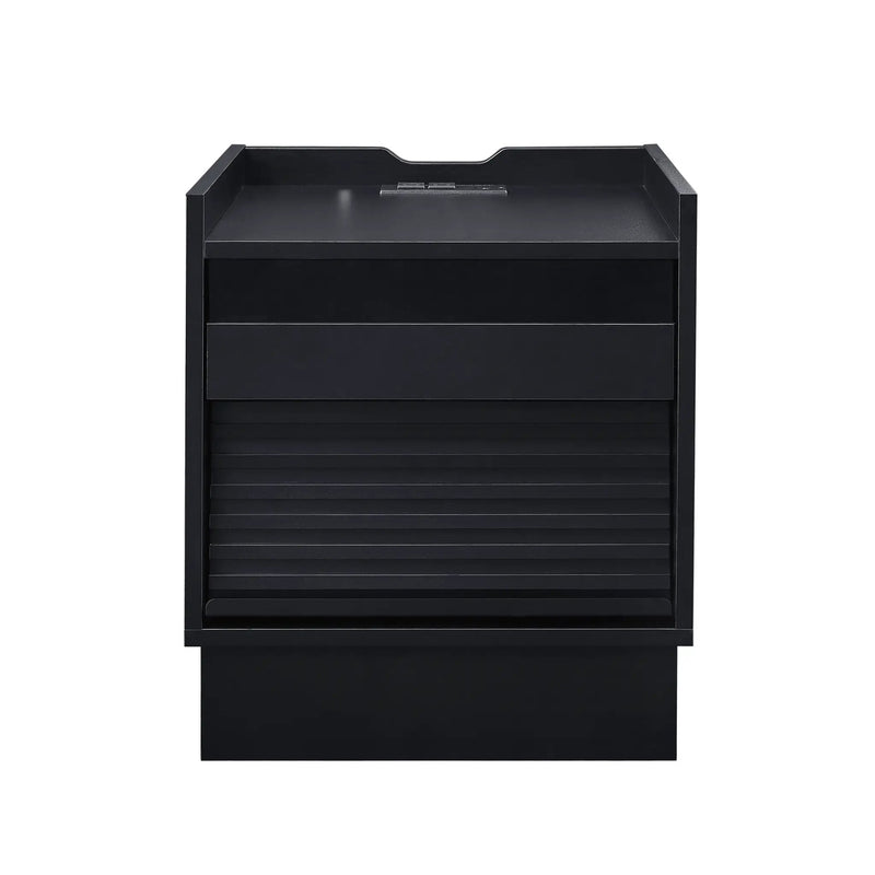 Mid Century Modern Nightstand with Charging Station and LED Lights by HouseOfZazla