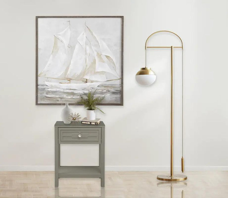 Dylan - Wooden End Side Table Nightstand With Glass Top And Drawer by Unique Piece Furniture