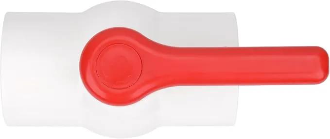 2-1/2" PVC Ball Valve Water Pipe Shut-off Valve Socket with Red T-Handle for Cold Water Supply lines, Irrigation Pipe fitting System(Socket x Socket), 2.50" PVC Water Shut-off Valves Fitting, SCH40 by GreenHaven Gardens