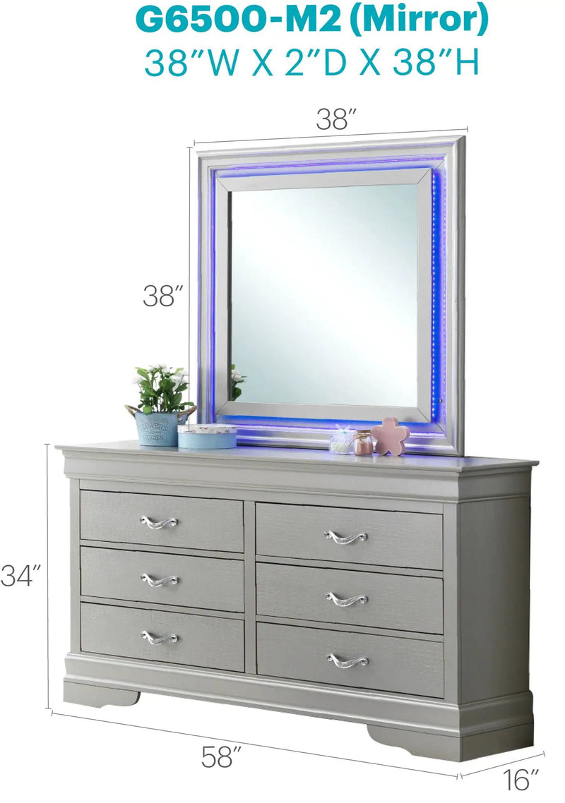 Lorana - Elegant Transitional LED Mirror by Unique Piece Furniture