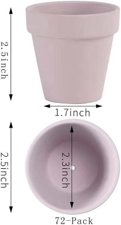 Yishang 72 pcs Small Mini Pink Clay Pots, 2.5'' Terracotta Pot Clay Ceramic Pottery Planter,Cactus Flower Terra Cotta Pots,Succulents Nursery Pots,with Drainage Hole,Great for Crafts,Wedding Favor by GreenHaven Gardens