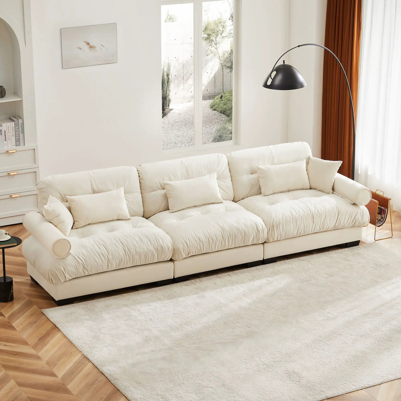 Modern Oversize Sofa With Cloud Like Comfort, Featuring Waist And Throw Pillows by HouseOfZazla