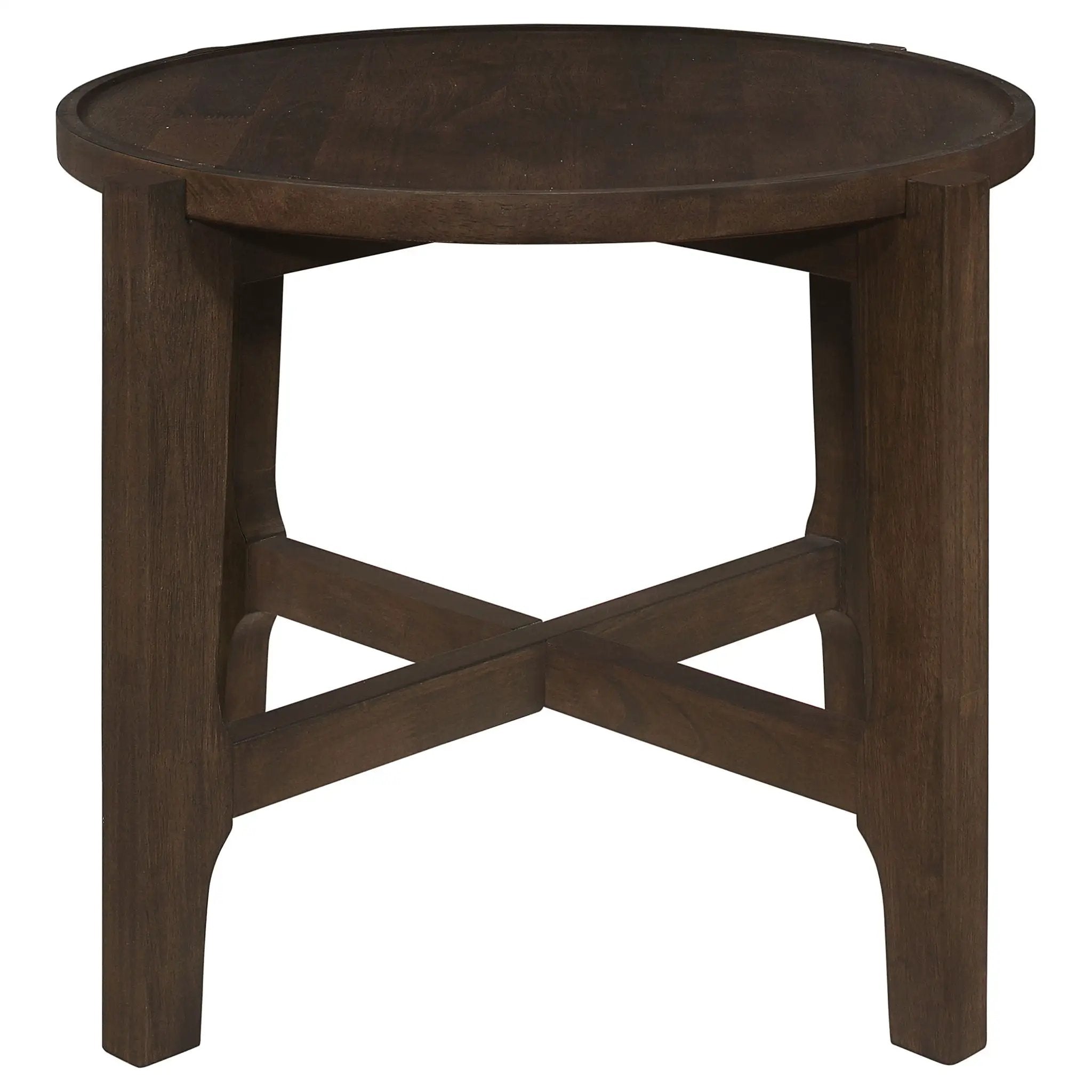 Cota 2-piece Solid Wood Coffee and End Table Set Dark Brown by Unique Piece Furniture