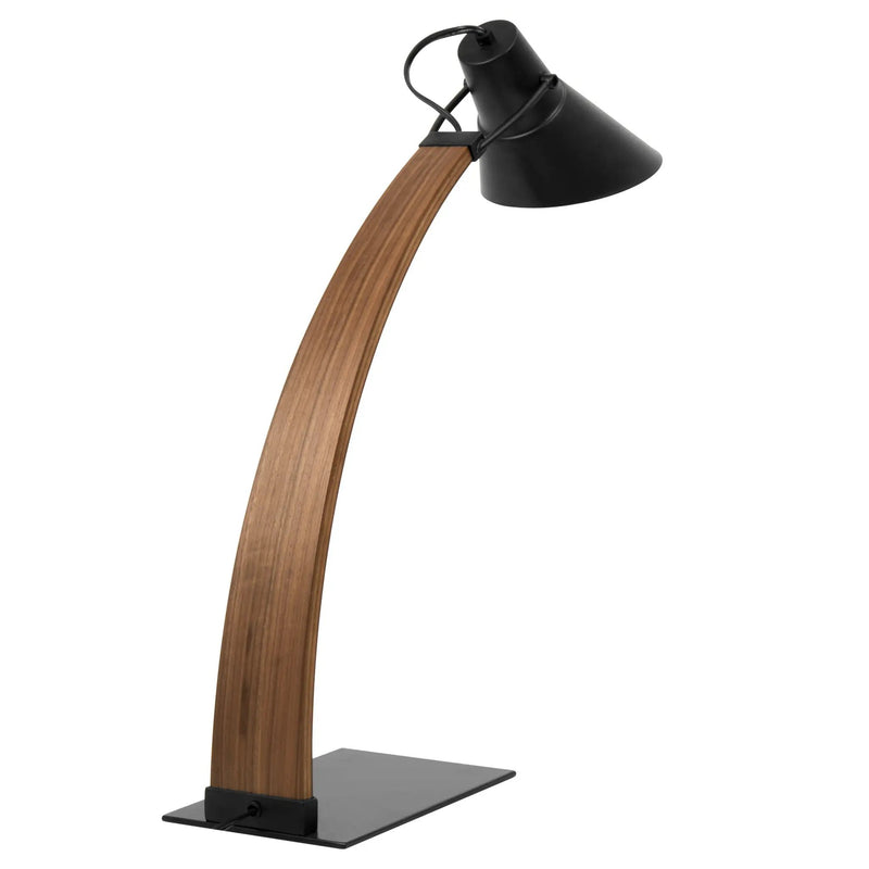 Noah Mid-Century Modern Table Lamp in Walnut and Black by HouseOfZazla