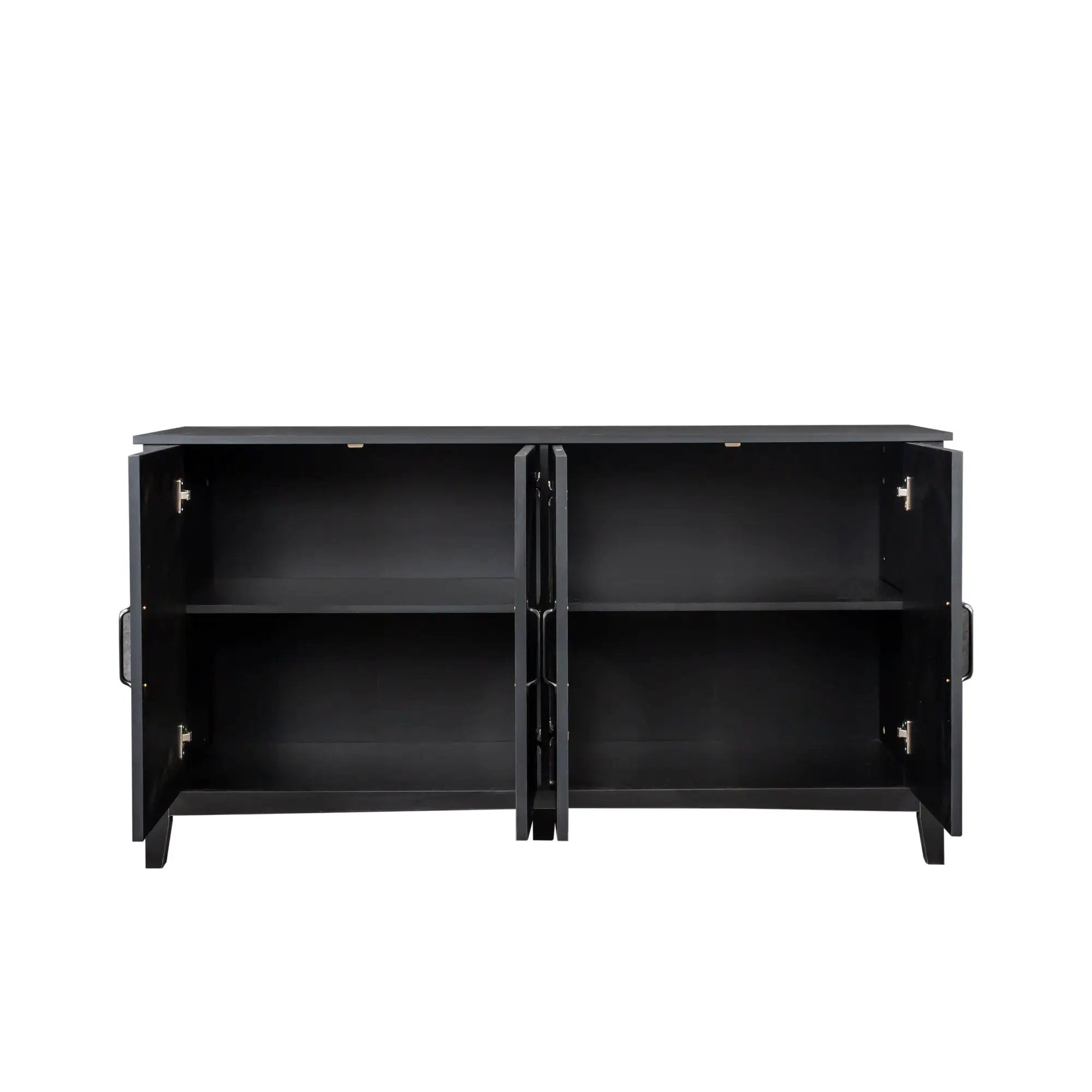 Cabinet With 4 Doors and 4 Open Shelves Freestanding Sideboard by HouseOfZazla