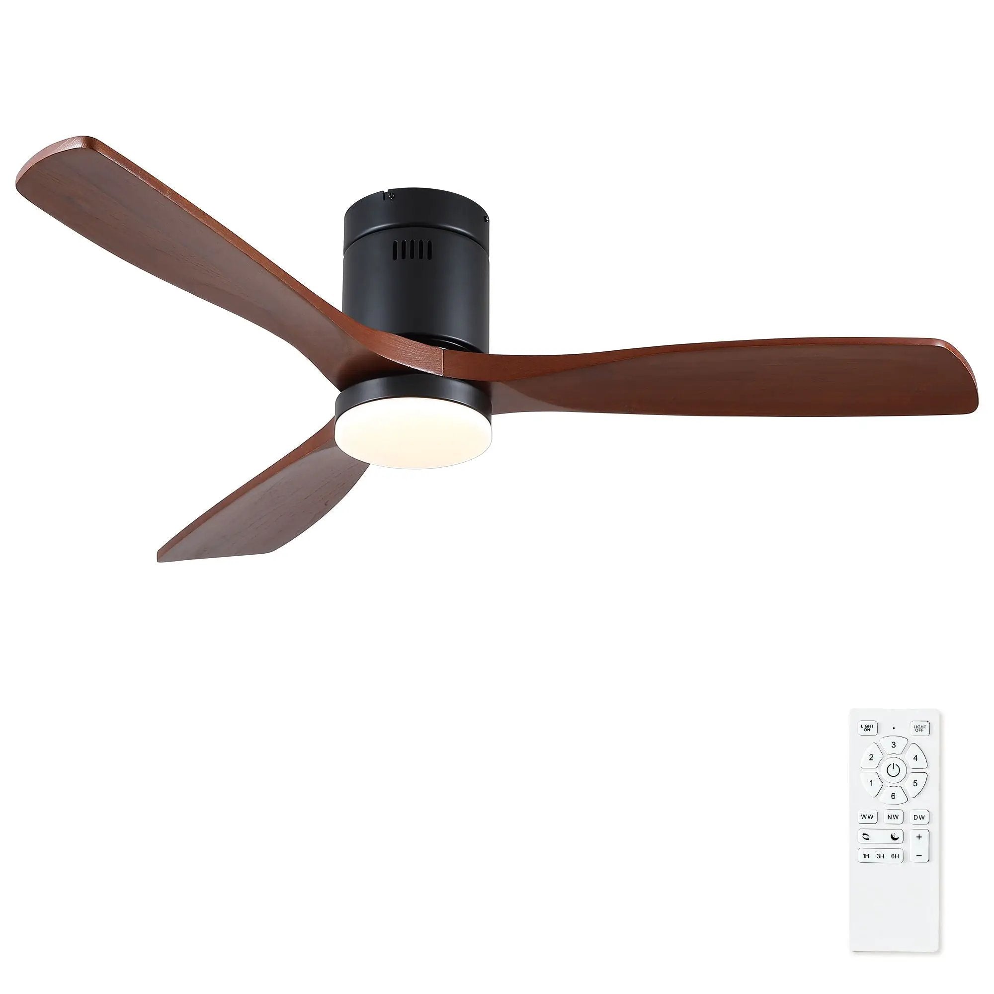 Low Profile Flush Mount Intergrated LED Ceiling Fan With Light And Silent Reversible Motor by Unique Piece Furniture
