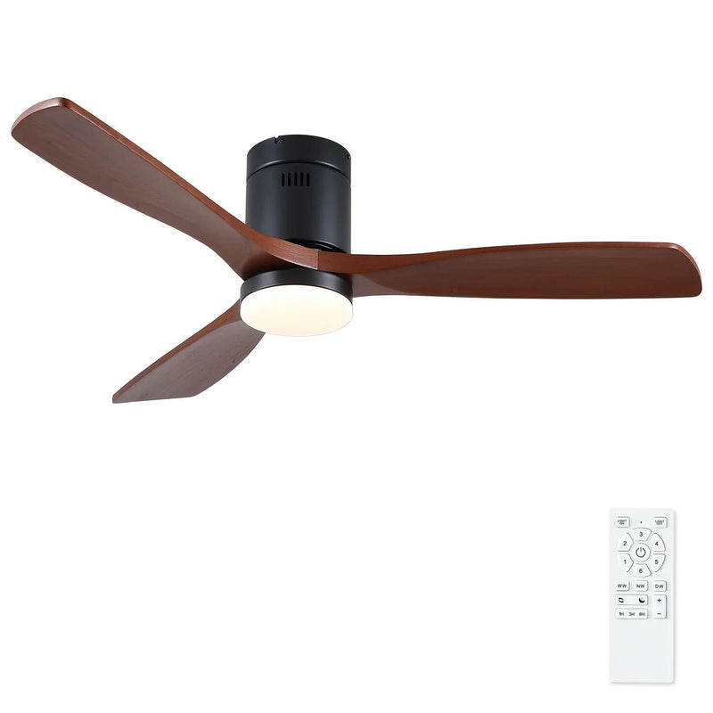 Low Profile Flush Mount Intergrated LED Ceiling Fan With Light And Silent Reversible Motor by Unique Piece Furniture
