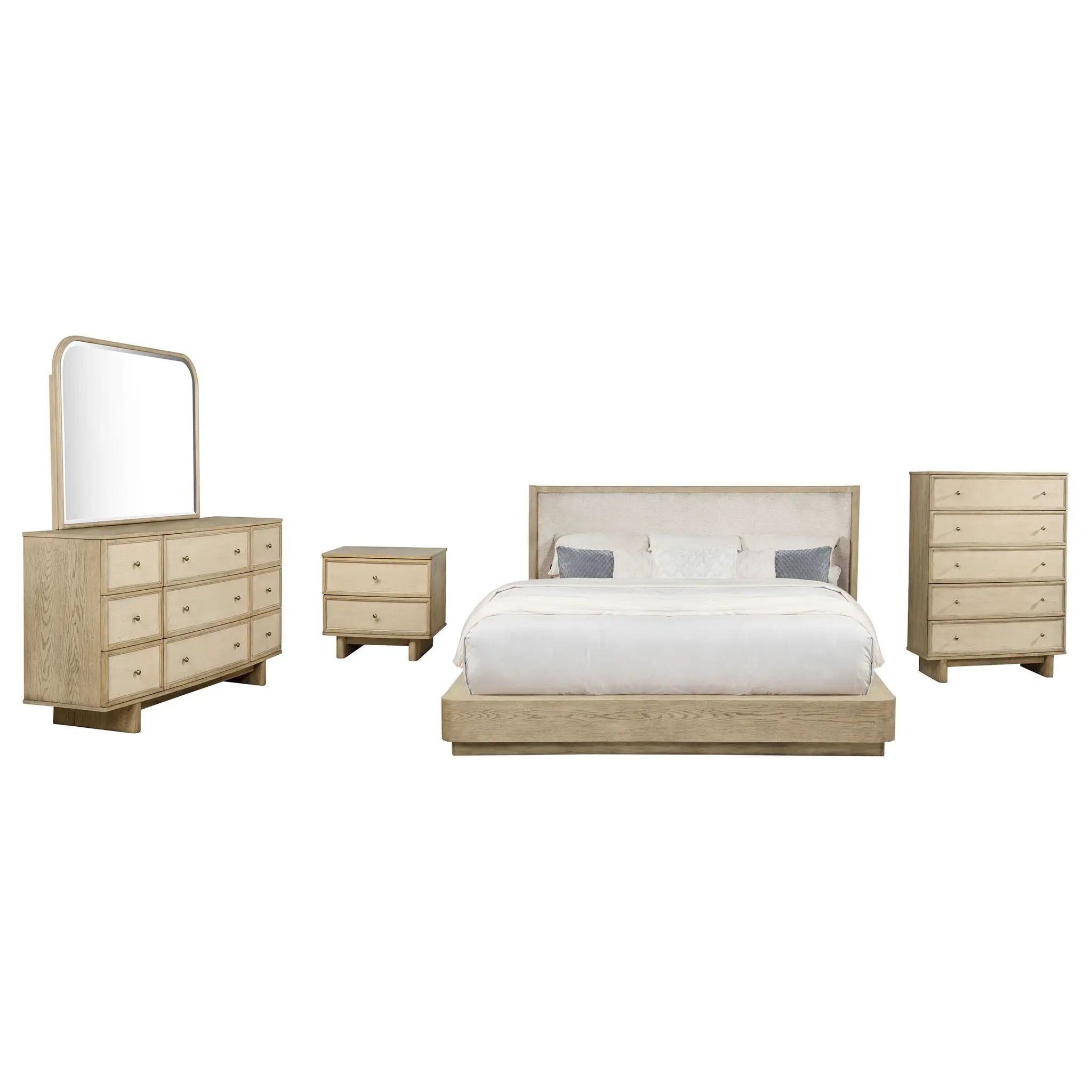 Kailani 5-piece Eastern King Bedroom Set Beige Oak by Unique Piece Furniture