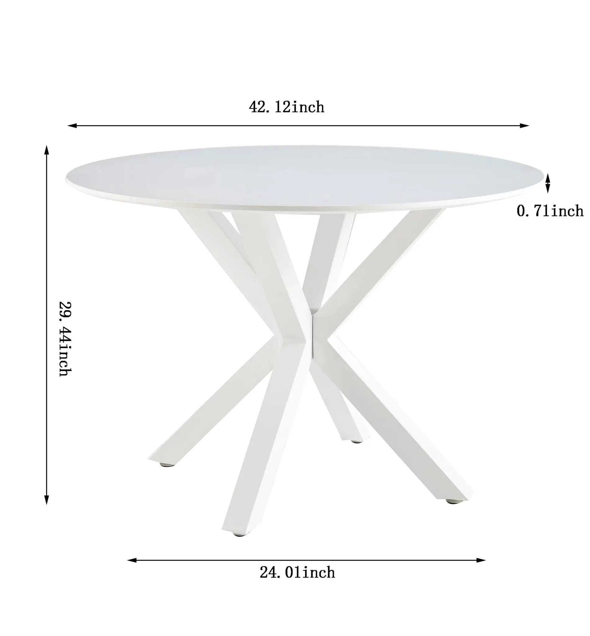 Table Mid-Century Dining Table For 4 - 6 People With Round Table Top, Pedestal Dining Table, End Table Leisure Coffee Table, Cross Leg by HouseOfZazla