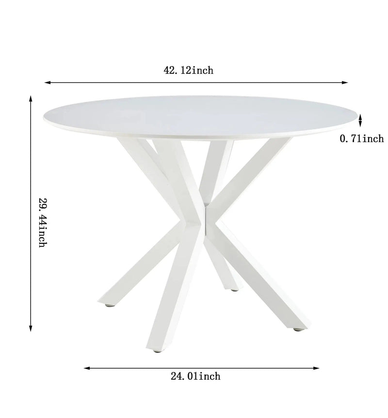 Table Mid-Century Dining Table For 4 - 6 People With Round Table Top, Pedestal Dining Table, End Table Leisure Coffee Table, Cross Leg by HouseOfZazla