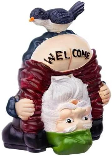 Garden Gnomes Outdoor Funny Welcome Gnomes Outdoor Statue Garden Gnome Figurine for Lawn Patio Yard Decoration Christmas Garden Gifts by GreenHaven Gardens
