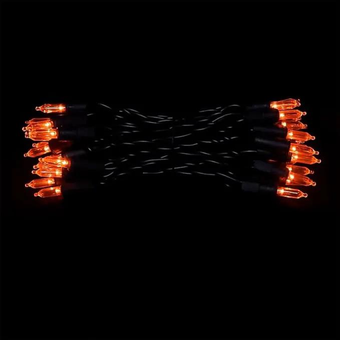 Orange LED Halloween Lights - 35 Count Orange Christmas String Lights for Small Tree, Crafts, Holiday, Indoor/Outdoor Halloween Decorations, 11 Feet Black Wire, UL Certified, Connectable by GreenHaven Gardens