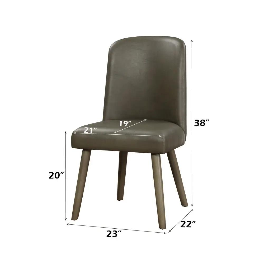 Waylon - Side Chair (Set of 2) - Gray Synthetic Leather & Gray Oak by Unique Piece Furniture