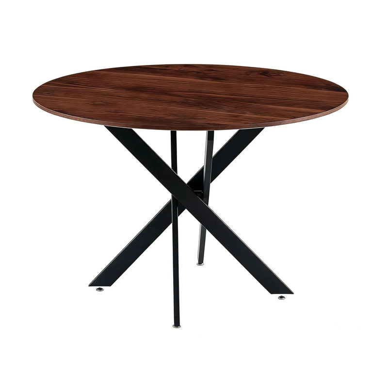 Mid-Century Dining Table For 4 - 6 People With Round Table Top, Pedestal Dining Table, End Table Leisure Coffee Table, Cross Leg by Unique Piece Furniture