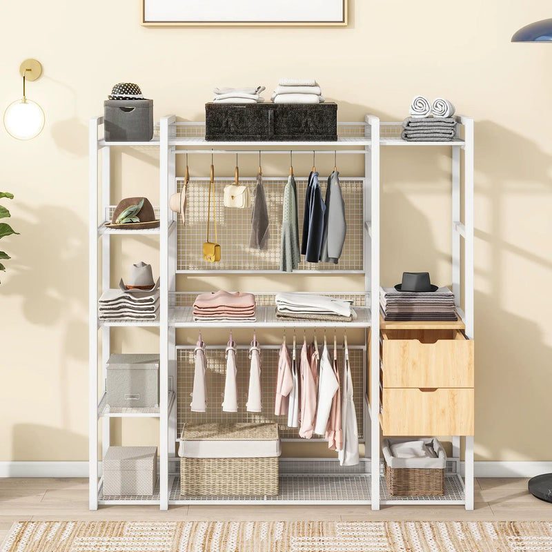 Open Style Wardrobe With Hanging Rails, Shelves And Drawers by HouseOfZazla