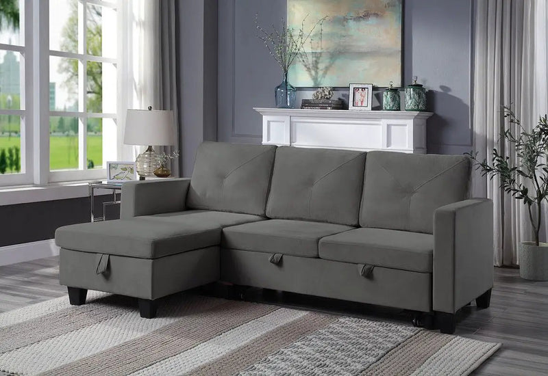 Nova - Reversible Sleeper Sectional Sofa With Storage Chaise by HouseOfZazla