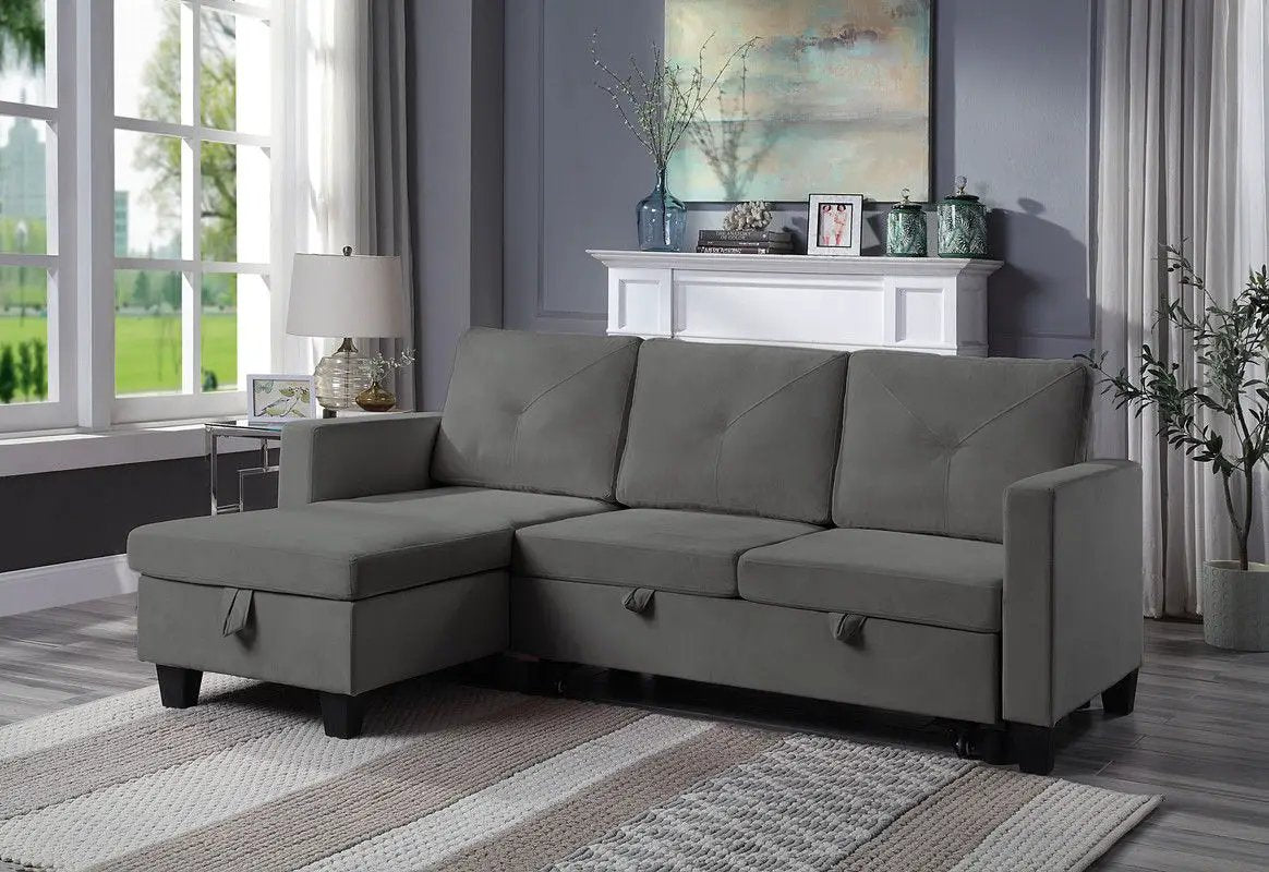 Nova - Reversible Sleeper Sectional Sofa With Storage Chaise by Unique Piece Furniture