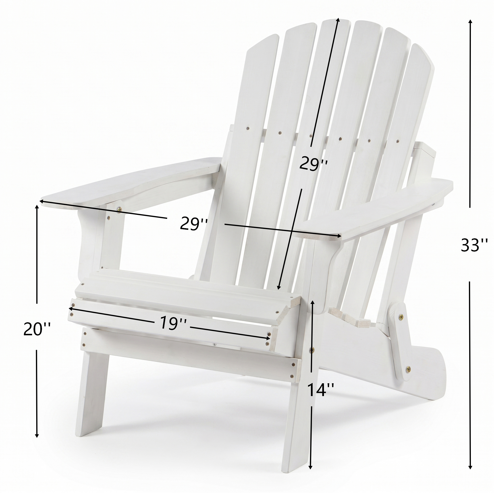 Oversize Wooden Outdoor Folding Adirondack Chair by HouseOfZazla